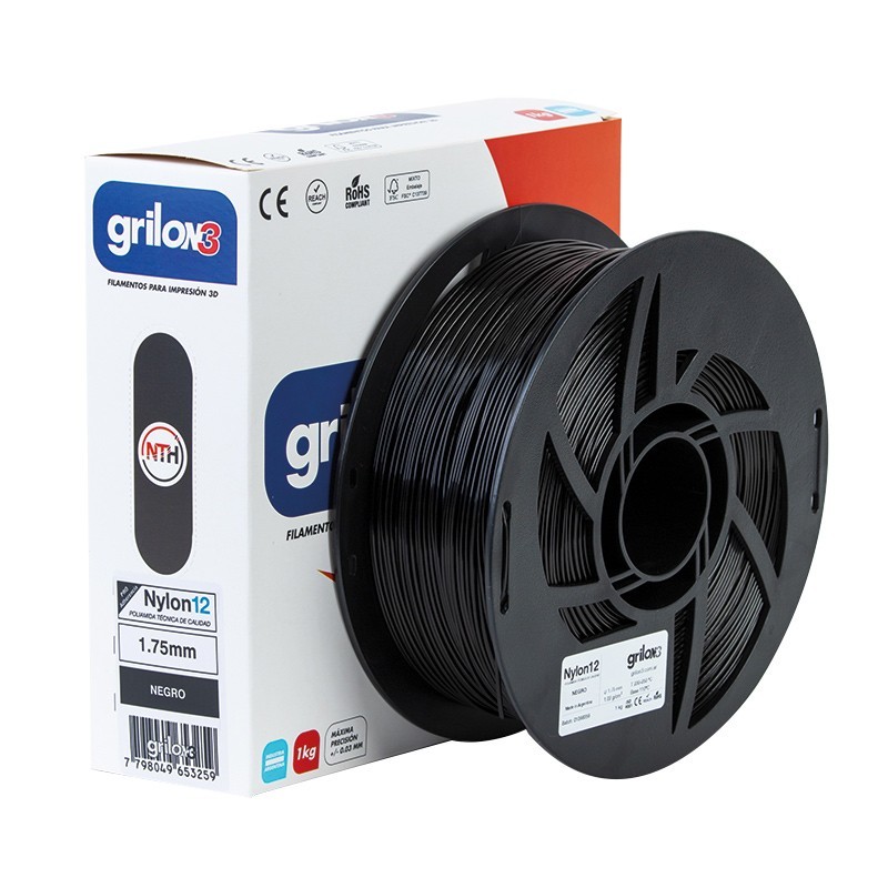 Filamento Nylon12 1.75mm Negro