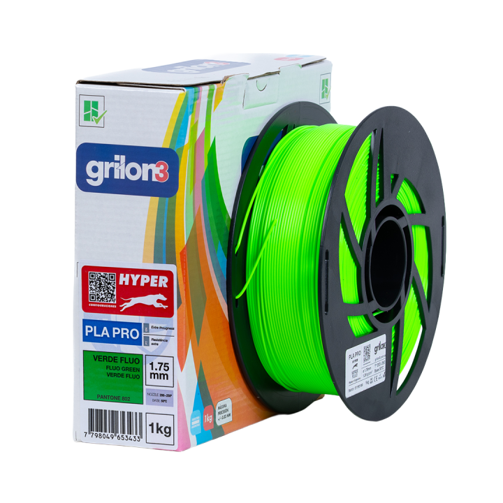 Filamento PLA850 1.75mm VERDE UV GLOW