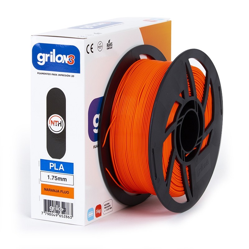 Filamento PLA 1.75mm NARANJA FLUO