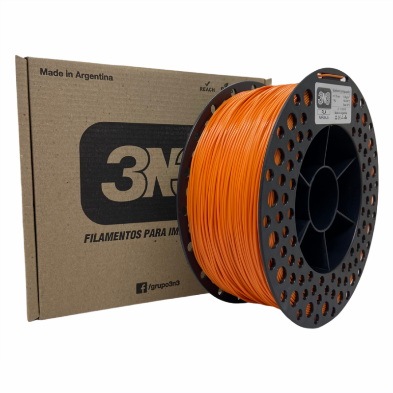 3N3 Box  PLA 1.75mm NARANJA x1KG