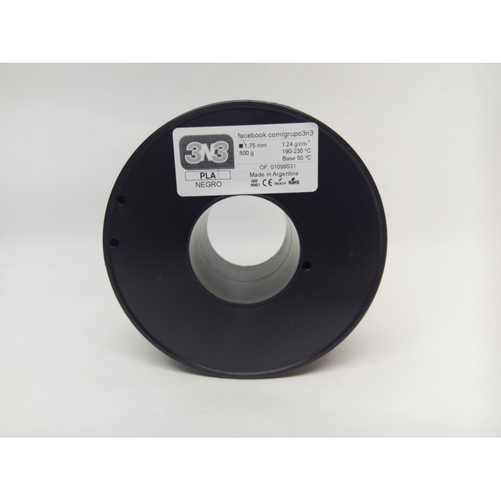 3N3 PLA 1.75mm NEGRO 500grs