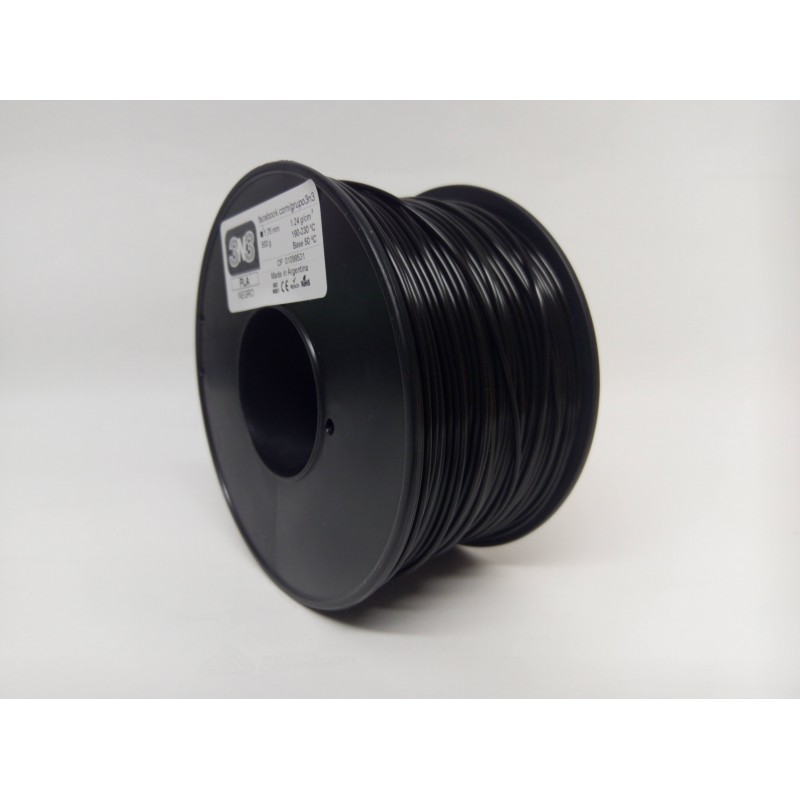 3N3 PLA 1.75mm NEGRO 500grs