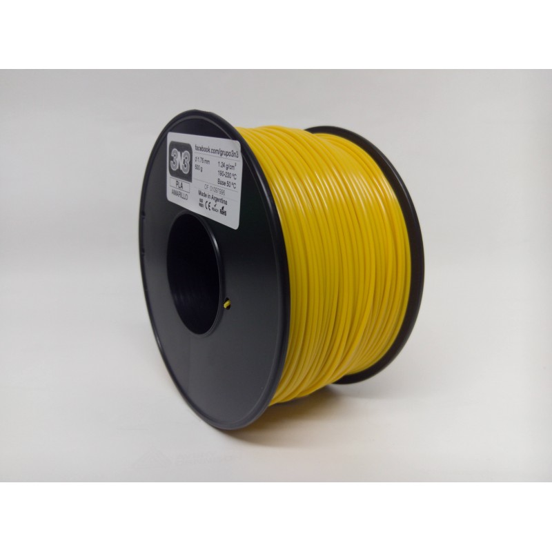 Filamento 3N3 PLA 1.75mm AMARILLO 500grs