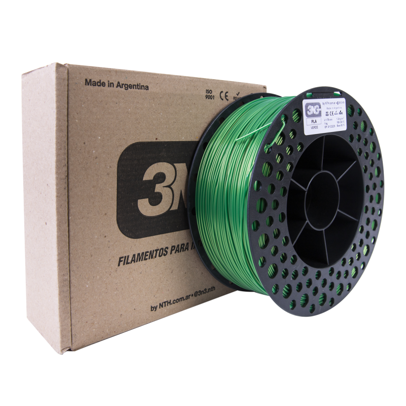 3N3 Box  PLA 1.75mm VERDE x1KG